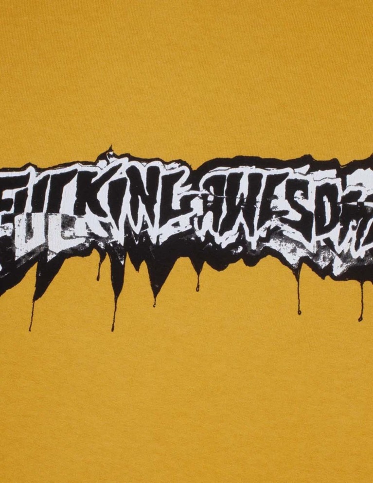 Sudadeira FUCKING AWESOME dill cut up logo hoodie mustard
